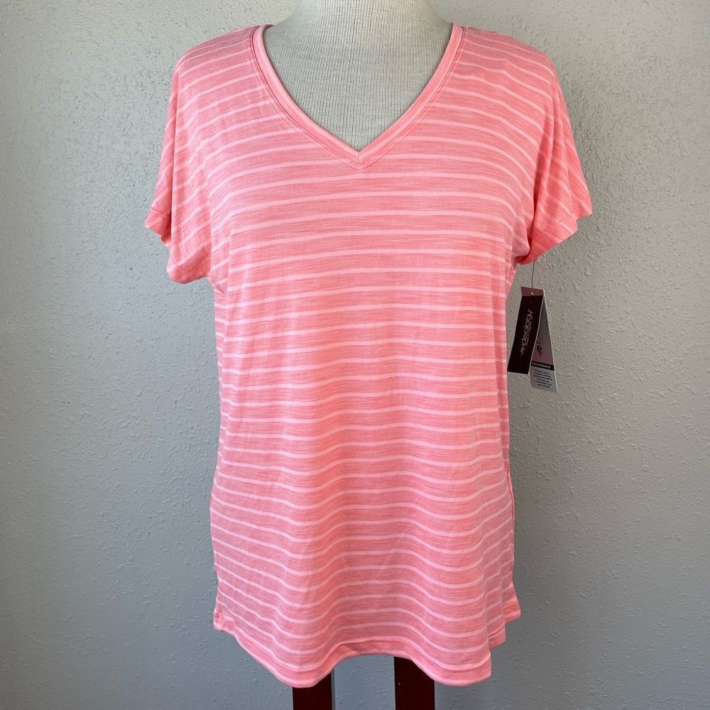 NWT Ideology Peachberry V-Neck T-Shirt SiE M